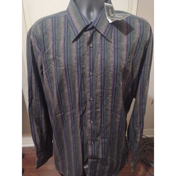 Malibu Cowboy Other - New MEN'S Malibu Cowboy 2XL Shirt Long Sleeve Multicolor Stripe Western Button